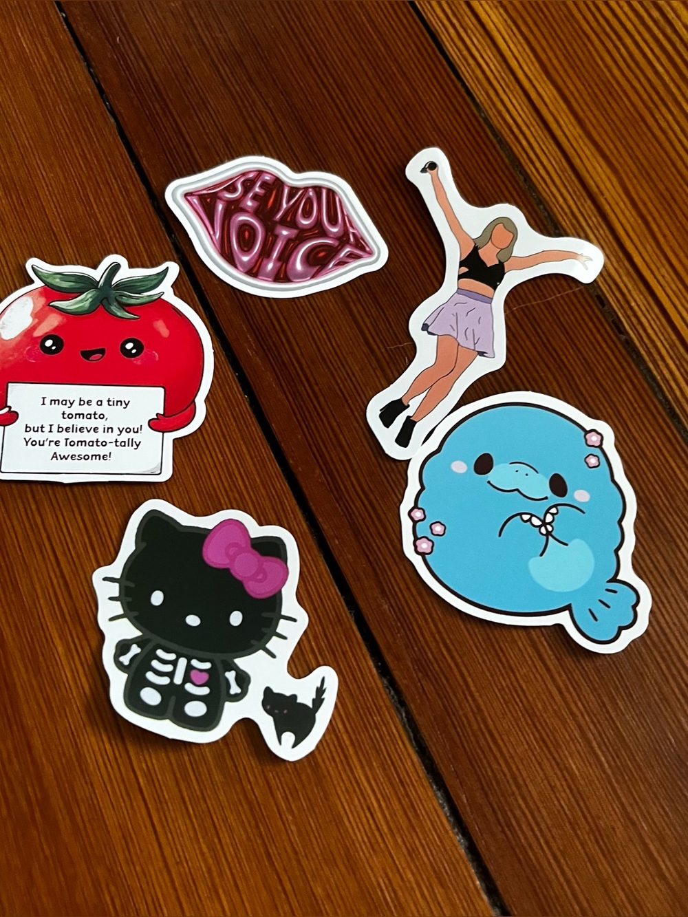 Set of five stickers
